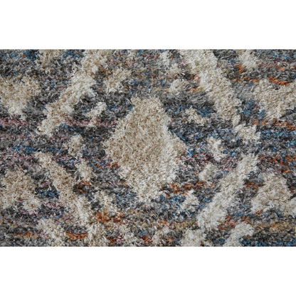 Mynka Transitional Diamond Rug - 39IAF by Feizy in ivory, gray, taupe. Made from polyester in a unique style.