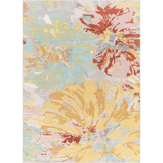 Intense Rug - 30320 by Livabliss in yellow, ice blue. Made from 80% chenille-cotton, 20% wool in a unique style.