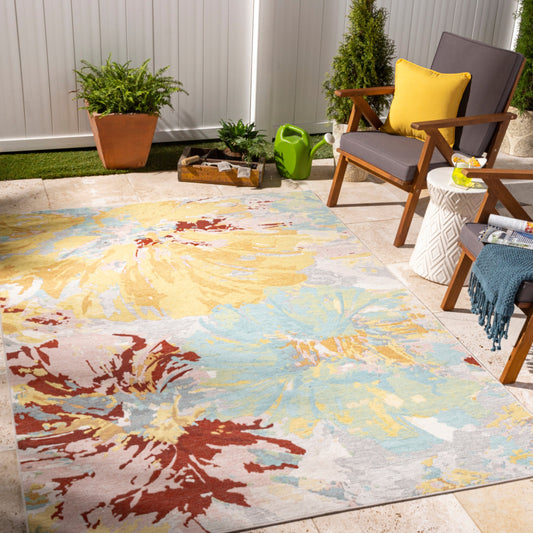 Intense Rug - 30320 by Livabliss in yellow, ice blue. Made from 80% chenille-cotton, 20% wool in a unique style.