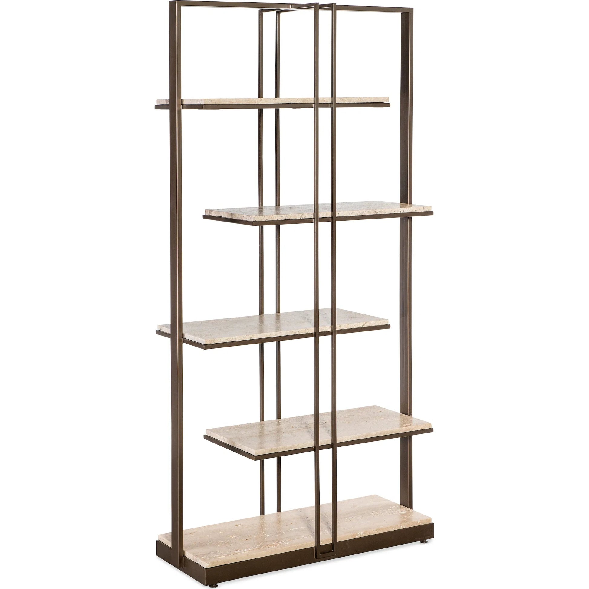 Granger Stone & Metal Etagere by Hooker Furniture in dark bronze. Made from unique in a modern style.