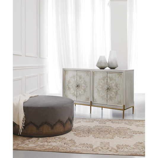 Delilah Accent Chest by Hooker Furniture in cream. Made from oak veneers with hand painting, metal in a cottage & farmhouse style.