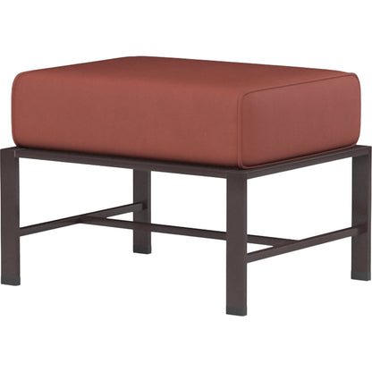 La Jolla Outdoor Ottoman by Sunset West in browns. Made from aluminum in a modern style.