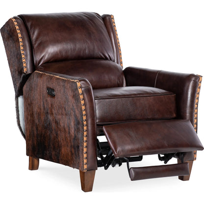 Livingston Power Recliner with Power Headrest by Hooker Furniture in brown and dark wood. Made from unique in a traditional style.