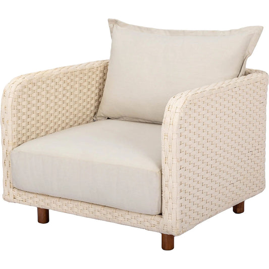 Ivory Coast Outdoor Club Chair by LH Imports in vintage teak, oyster. Made from unique in a unique style.