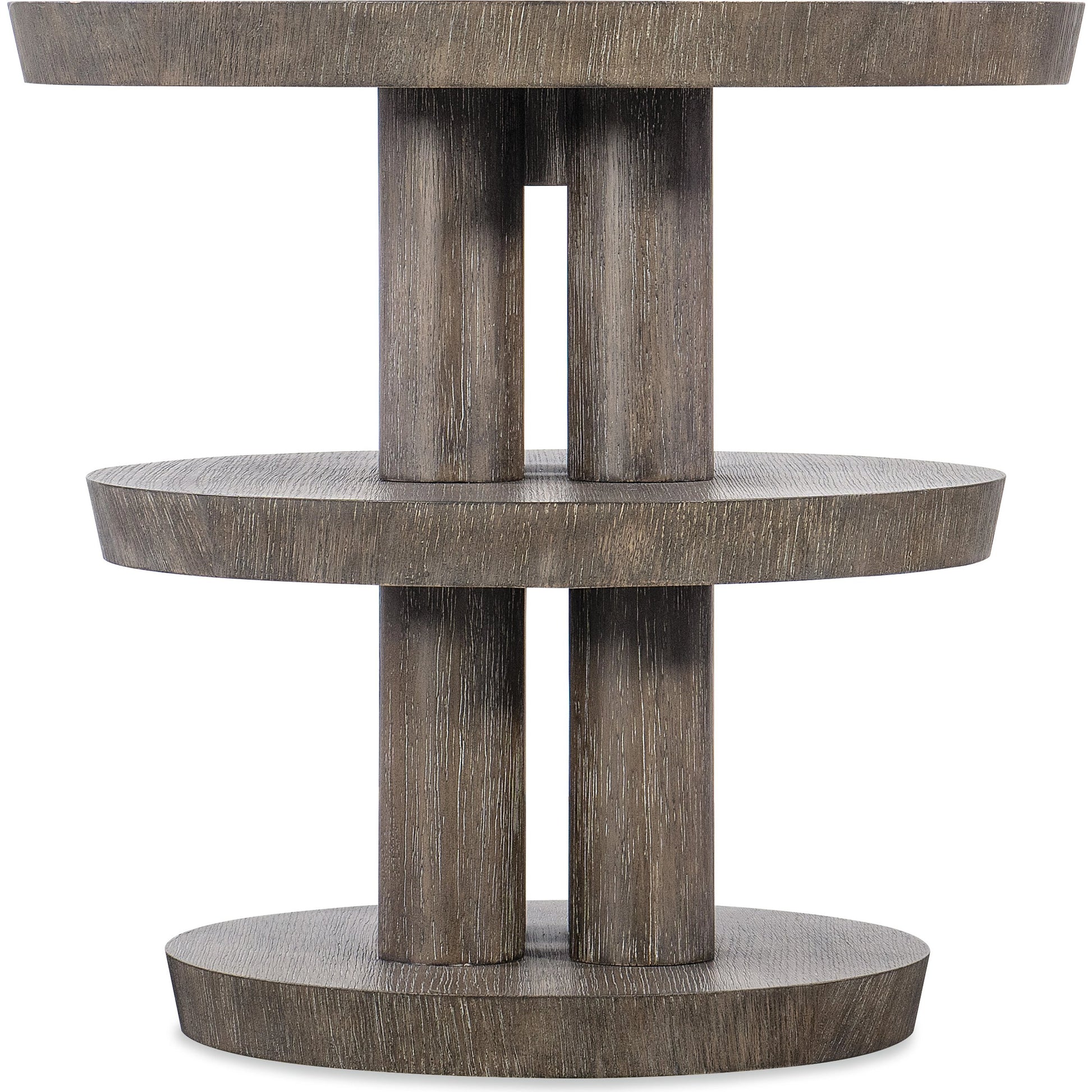 Modern Mood Round Side Table by Hooker Furniture. Made from oak veneers in a modern style.