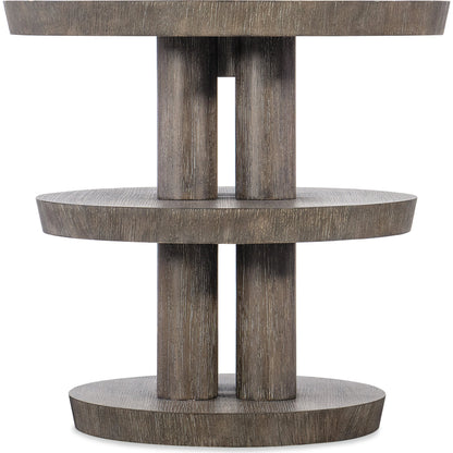 Modern Mood Round Side Table by Hooker Furniture. Made from oak veneers in a modern style.
