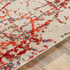 Red, Burnt Orange, Medium Gray, Dusty Sage, Deep Teal, Dark Brown / 2' x 3'