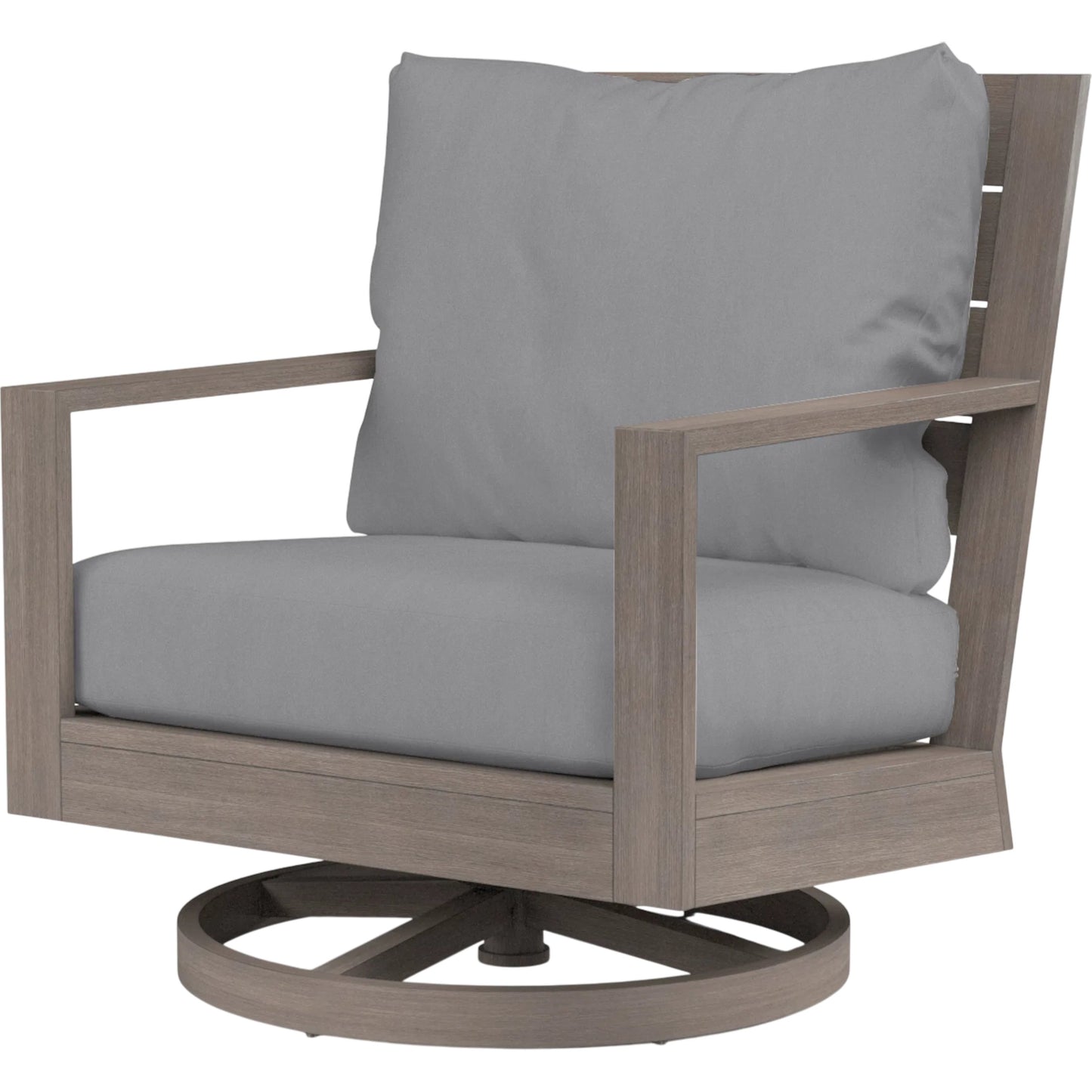 005 SI-2513790 | Primary Silo | Laguna Outdoor Swivel Chair by Sunset West in browns. Made from aluminum in a modern style.