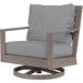Laguna Outdoor Swivel Chair by Sunset West in browns. Made from aluminum in a modern style.