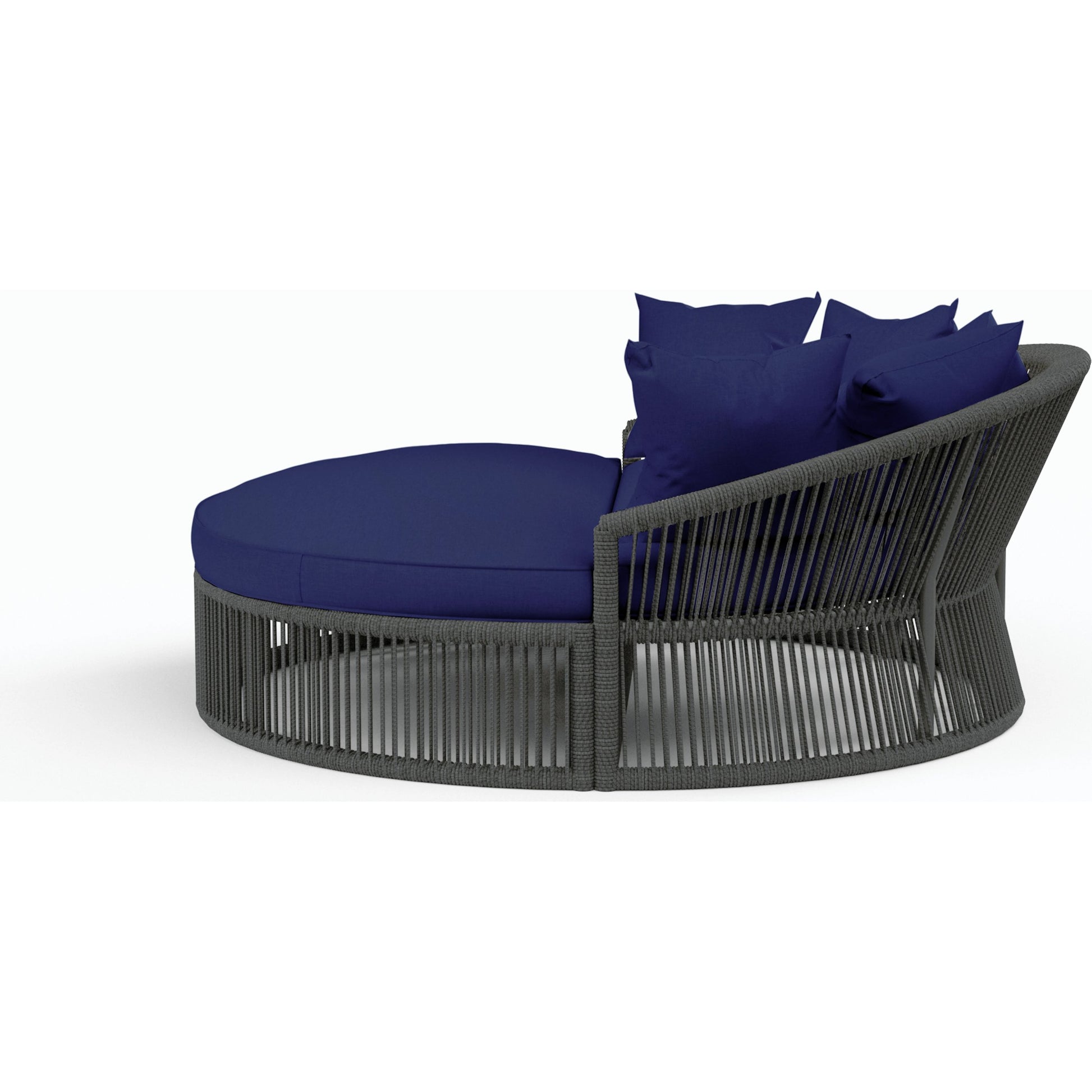 Milano Outdoor Daybed by Sunset West in slate. Made from olefin rope in a coastal style.