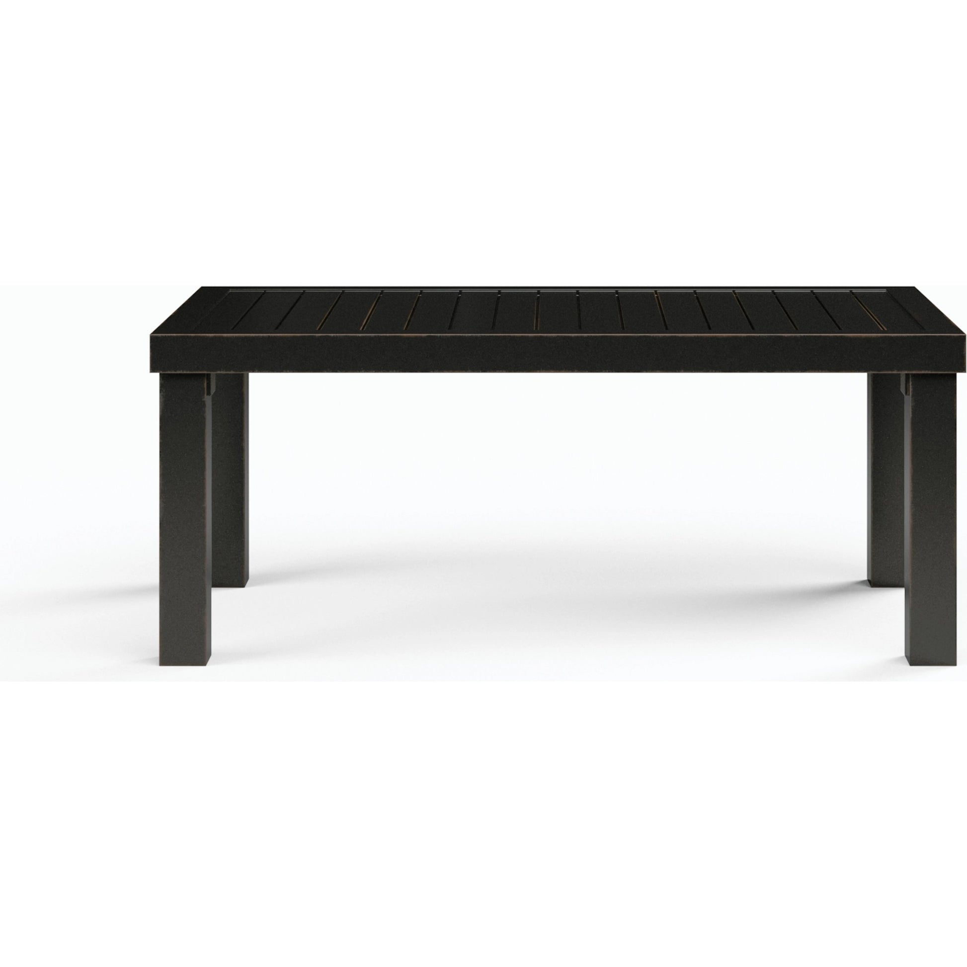 Monterey Outdoor Coffee Table by Sunset West in copper. Made from aluminum in a modern style.