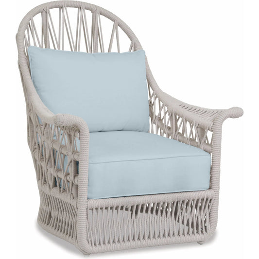 Dana Outdoor Rope Wing Chair in Linen by Sunset West in whites/creams/beiges. Made from olefin rope in a coastal style.