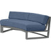 Redondo Outdoor Curved Sofa by Sunset West in grays. Made from aluminum in a modern style.