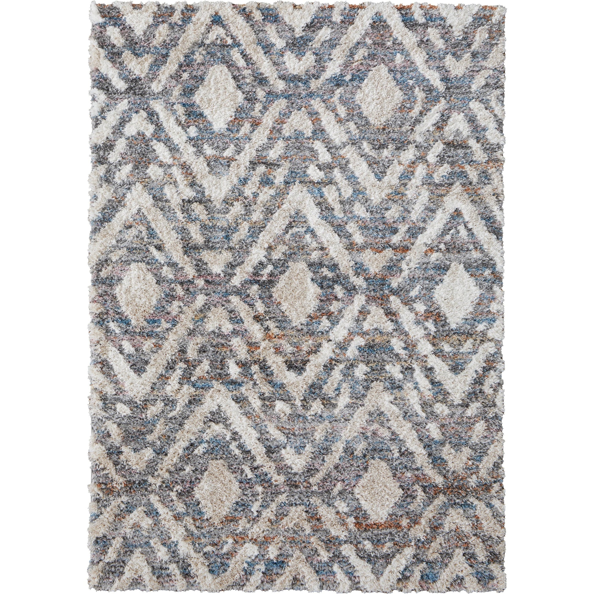 Mynka Transitional Diamond Rug - 39IAF by Feizy in ivory, gray, taupe. Made from polyester in a unique style.