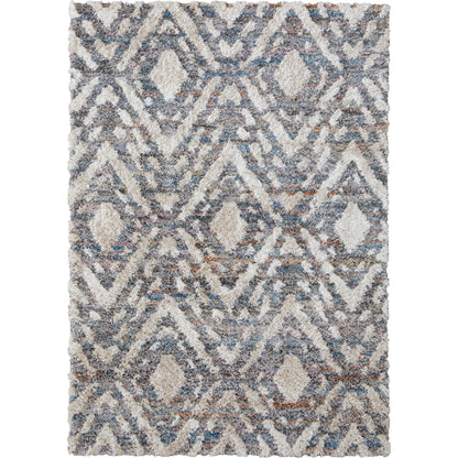 Mynka Transitional Diamond Rug - 39IAF by Feizy in ivory, gray, taupe. Made from polyester in a unique style.