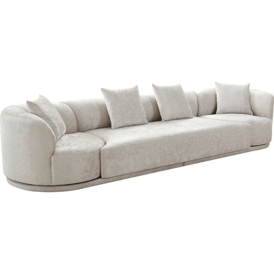 Cielo 4 Piece Living Room Set by Pasargad Home in warm grey. Made from polyester fabric in a modern style.
