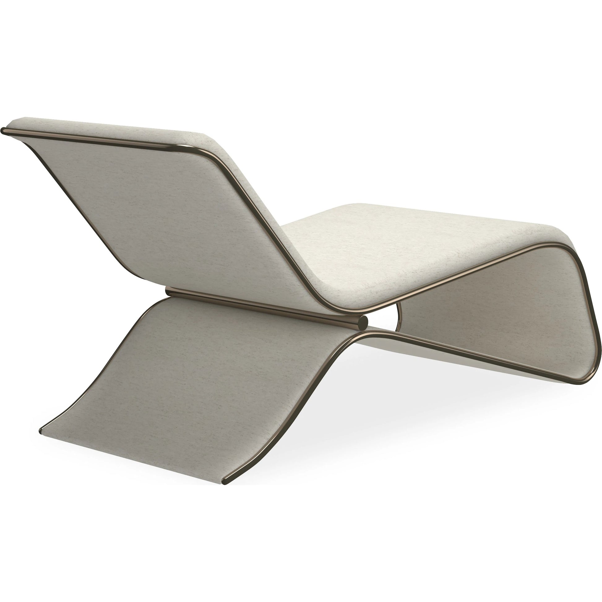 Parallax Chaise by Caracole in whisper of gold. Made from metal in a modern style.