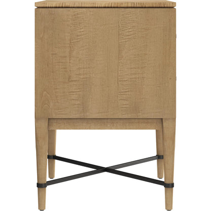 Loft Fabric Nightstand by A.R.T. Furniture in brown and natural maple. Made from poplar, rubberwood, fabric in a modern style.