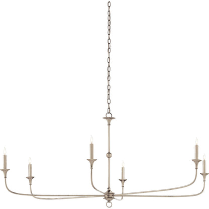 Nottaway Chandelier by Currey and Company. Made from wrought iron in a modern style.