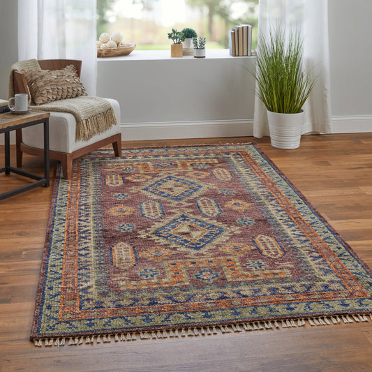 Fillmore Traditional Geometric Rug - 6929F by Feizy in red, green, blue. Made from wool in a un