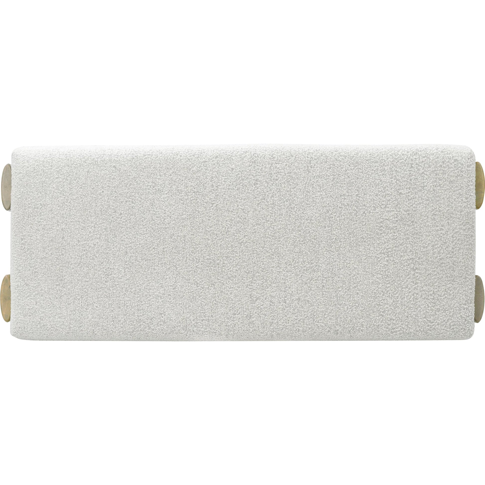 Modern Upholstered Ottoman Bench by Pulaski Furniture in light natural wood, gray metal. Made from oak veneers in a modern style.