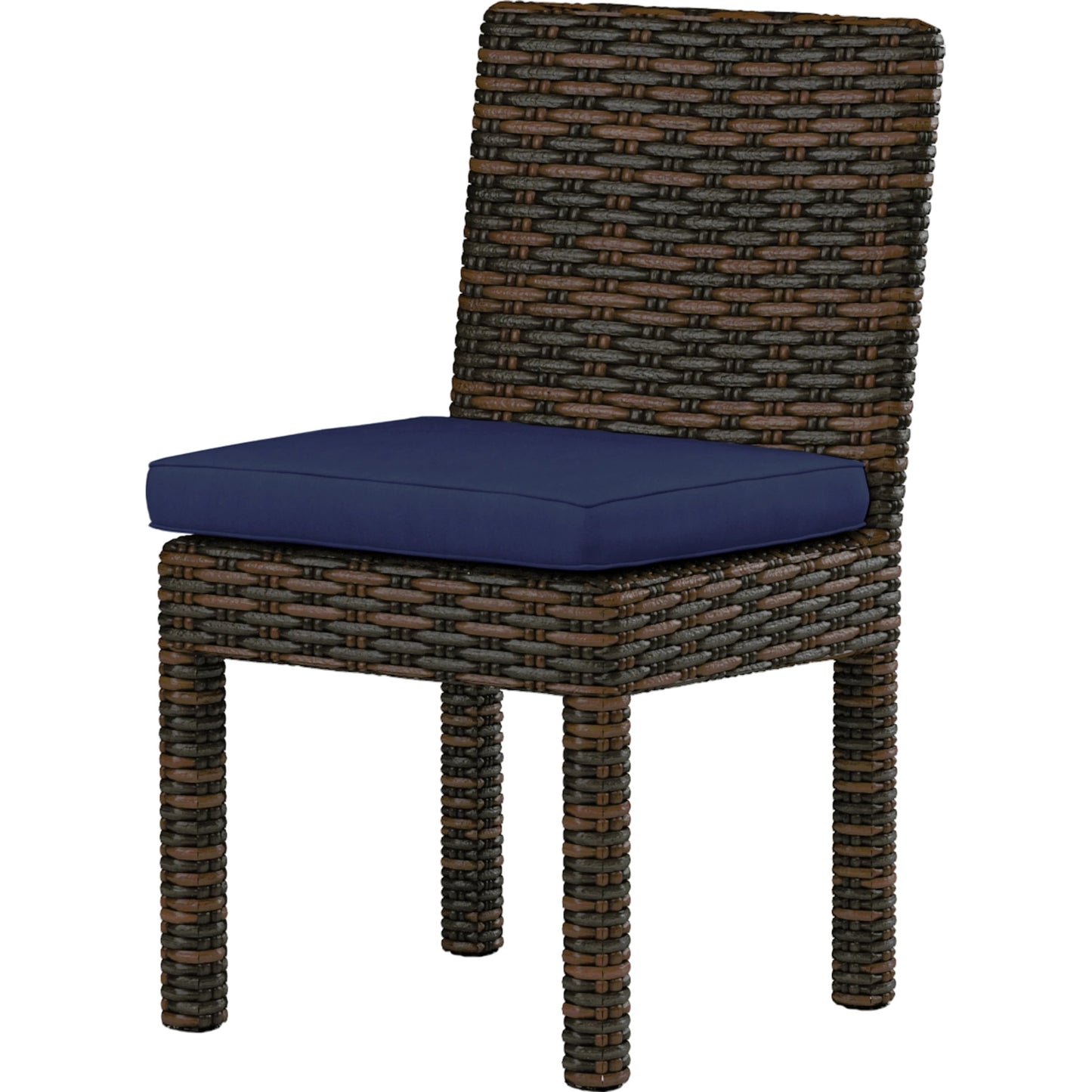 006 SI-2166813,SI-2166814 | Primary Silo | Montecito Outdoor Armless Dining Chair by Sunset West in cognac. Made from resin wicker in a modern style.