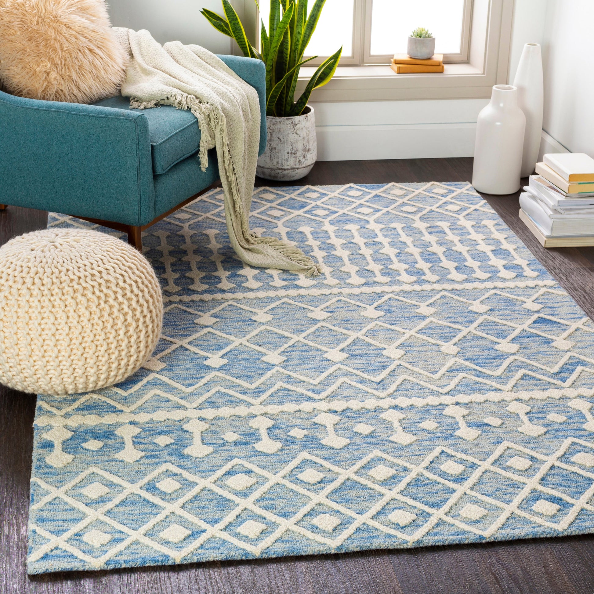 Izmir Rug - 24427 by Surya in charcoal, light gray, ivory. Made from 100% wool in a unique style.