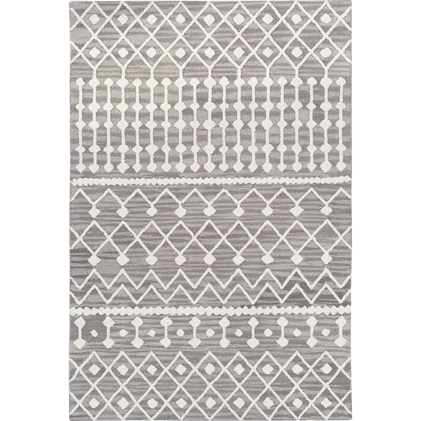 001 SR-827000,SR-827002 | Primary Silo | Izmir Rug - 24427 by Surya in charcoal, light gray, ivory. Made from 100% wool in a unique style.