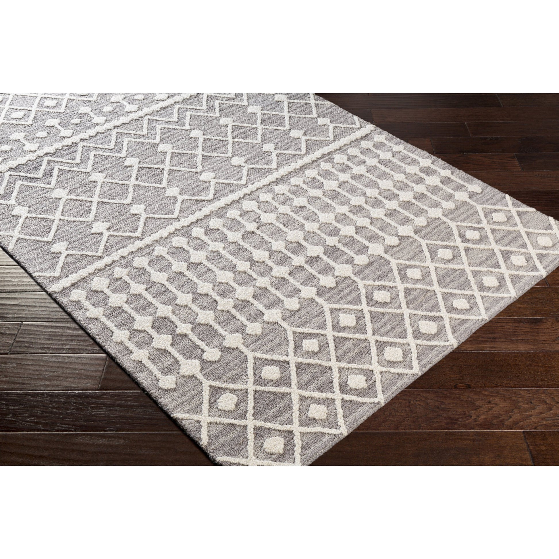 Izmir Rug - 24427 by Surya in charcoal, light gray, ivory. Made from 100% wool in a unique style.