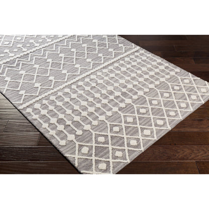 Izmir Rug - 24427 by Surya in charcoal, light gray, ivory. Made from 100% wool in a unique style.