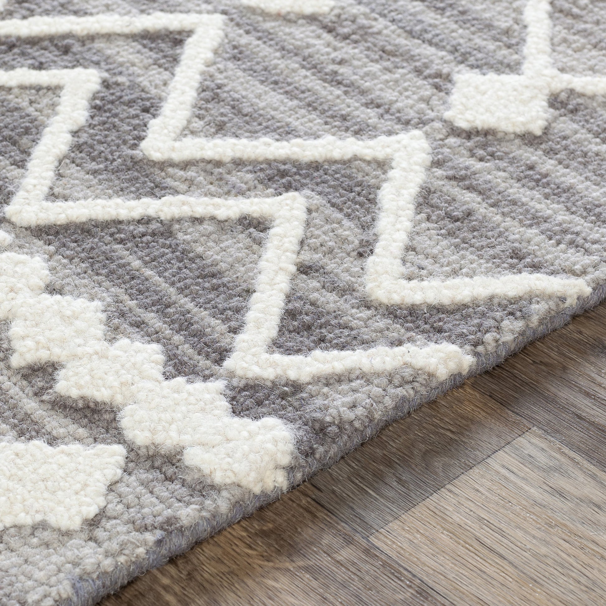 Izmir Rug - 24427 by Surya in charcoal, light gray, ivory. Made from 100% wool in a unique style.