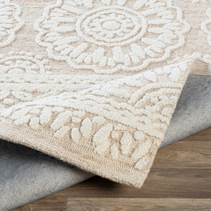 Izmir Rug - 24428 by Surya in charcoal, light gray, ivory. Made from 100% wool in a unique style.
