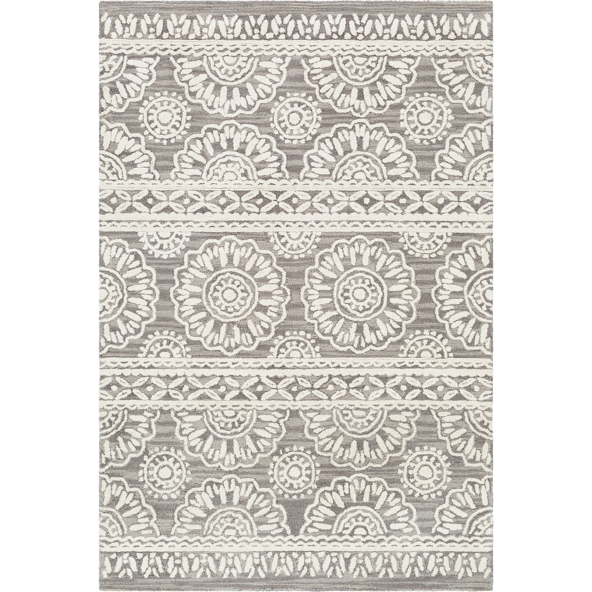 Izmir Rug - 24428 by Surya in charcoal, light gray, ivory. Made from 100% wool in a unique style.