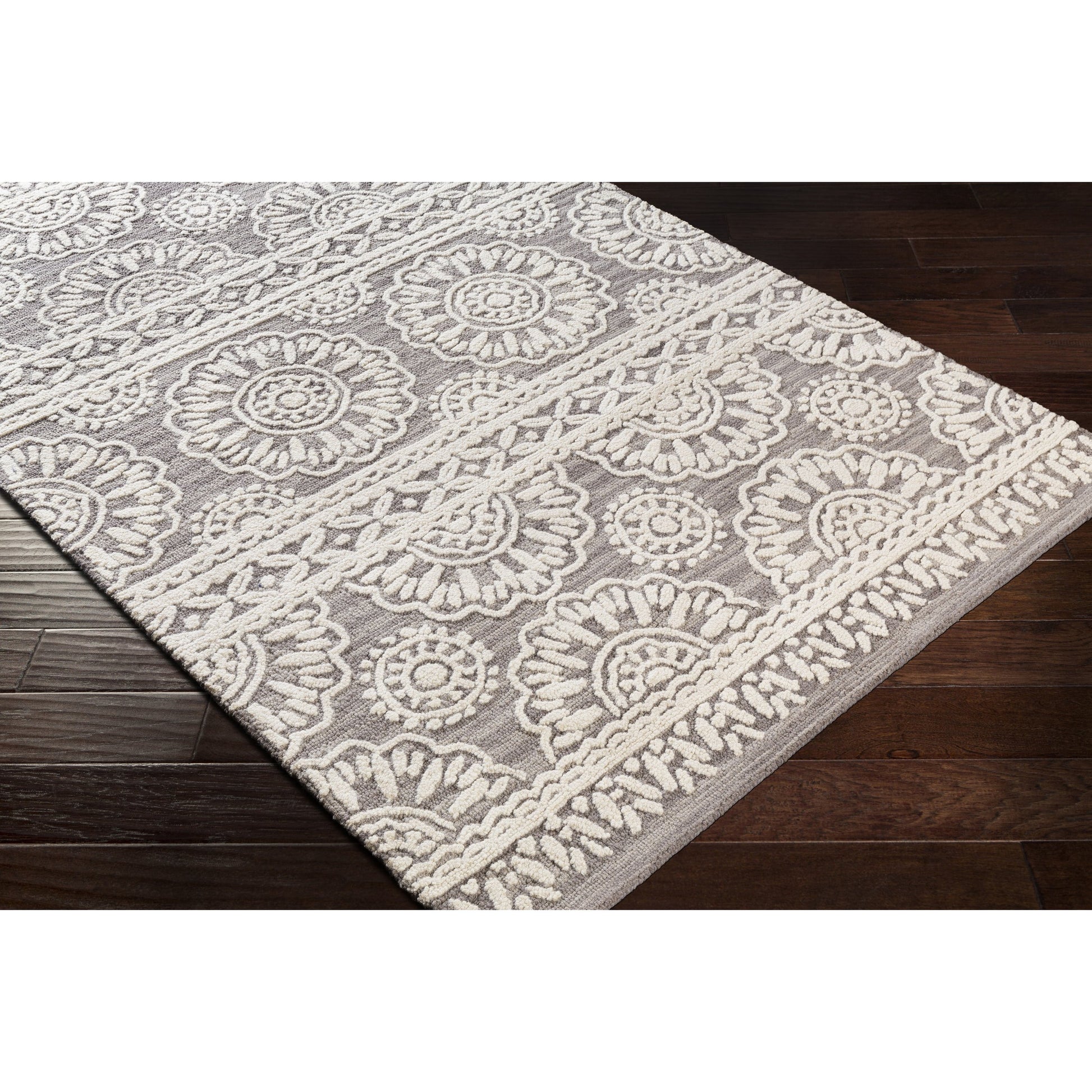 Izmir Rug - 24428 by Surya in charcoal, light gray, ivory. Made from 100% wool in a unique style.