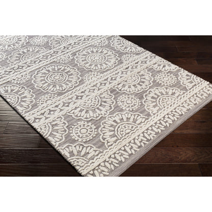 Izmir Rug - 24428 by Surya in charcoal, light gray, ivory. Made from 100% wool in a unique style.