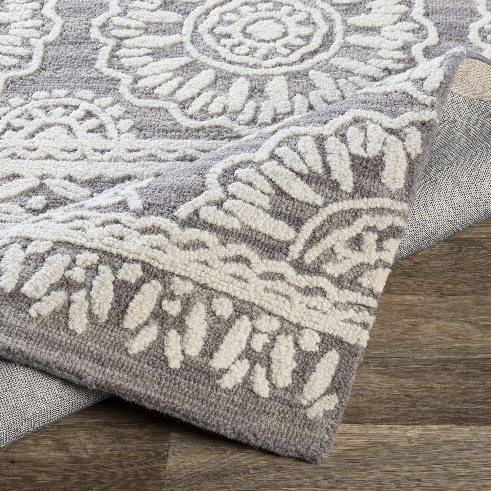 Izmir Rug - 24428 by Surya in charcoal, light gray, ivory. Made from 100% wool in a unique style.