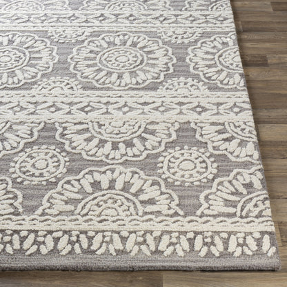Izmir Rug - 24428 by Surya in charcoal, light gray, ivory. Made from 100% wool in a unique style.