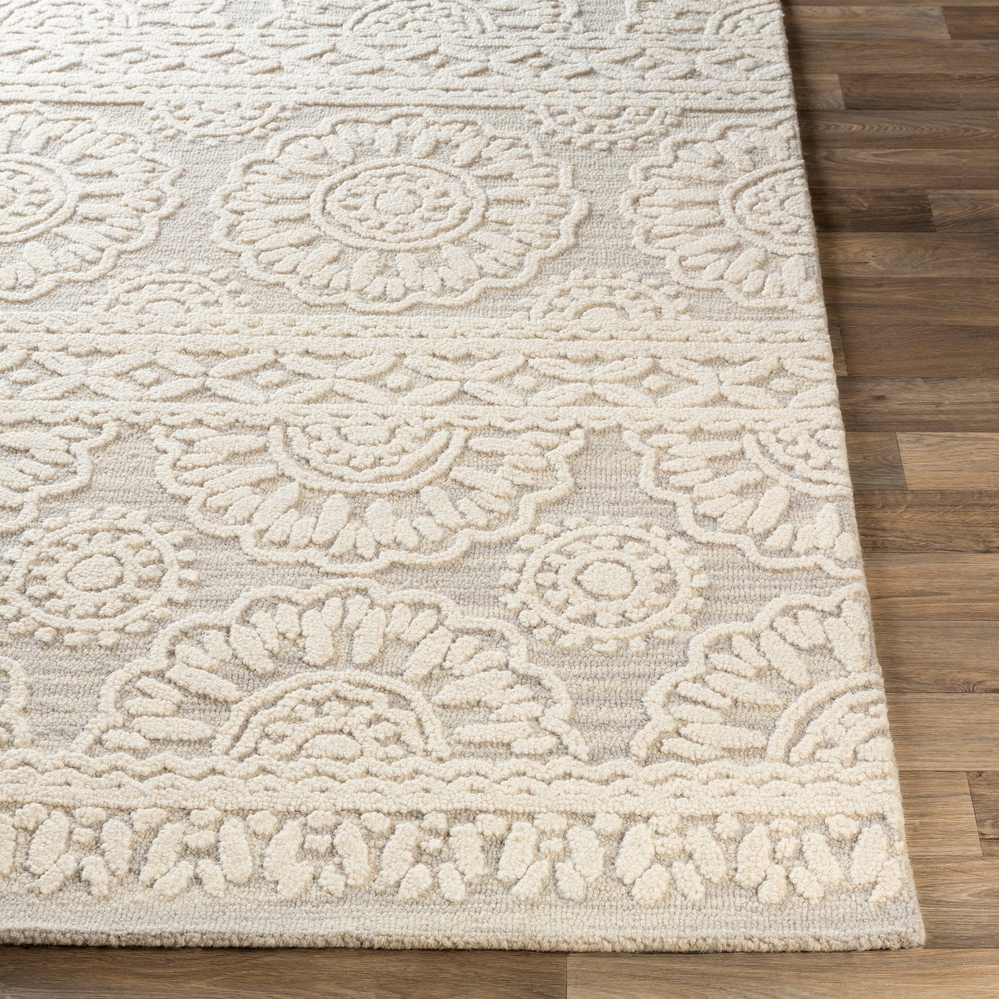 Izmir Rug - 24428 by Surya in charcoal, light gray, ivory. Made from 100% wool in a unique style.