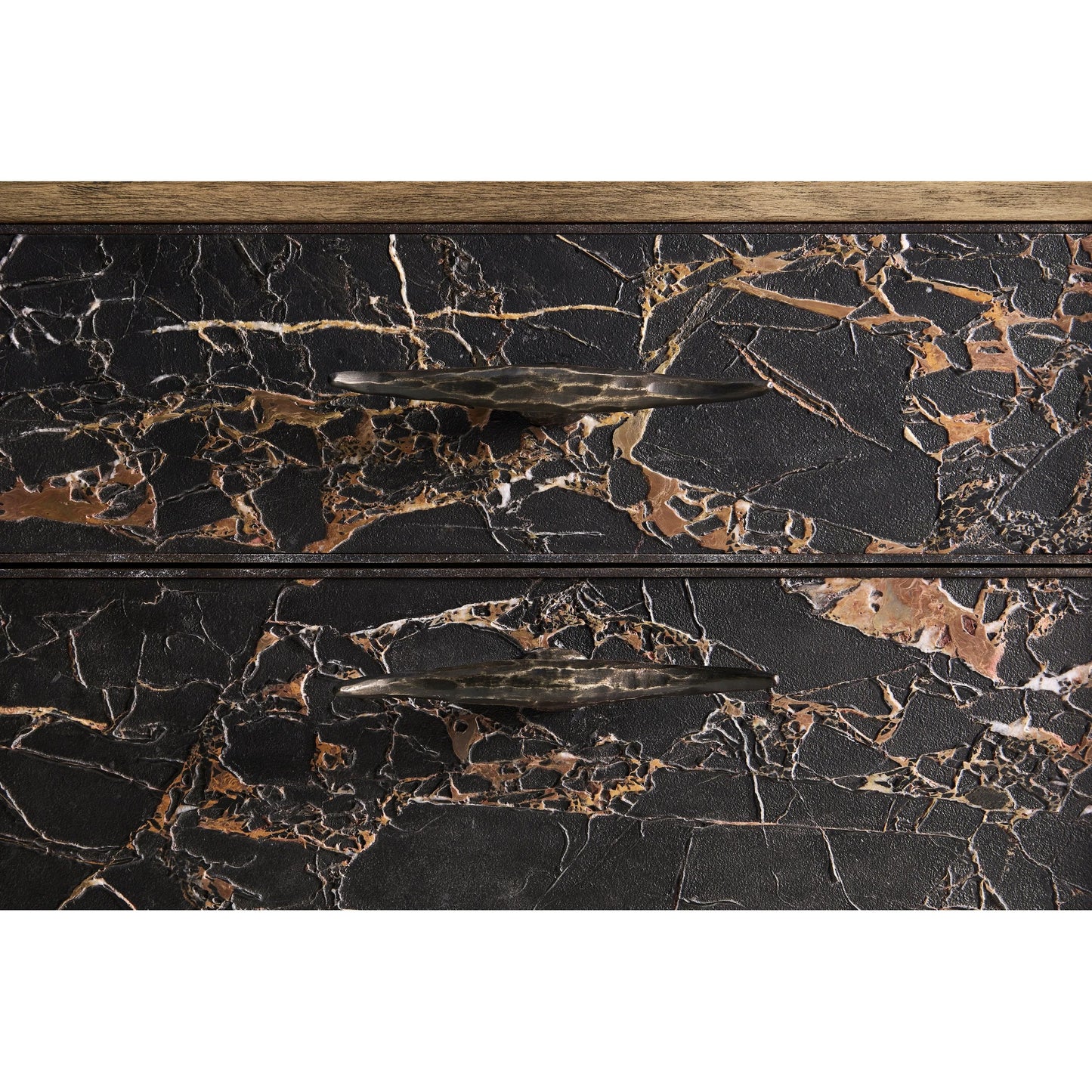016 SI-2462632 | Closeup | Stone Ridge Marble Credenza by Jonathan Charles in tully light acacia. Made from acacia in a modern style.