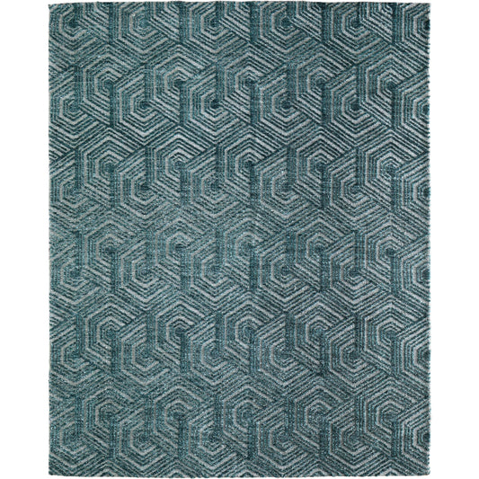 Colton Geometric 8748A57F Rug by Feizy in blue. Made from polyester in a unique style.