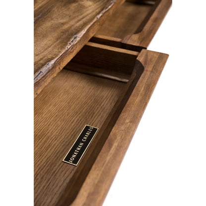 Tamarisk Console Table by Jonathan Charles in medium spain walnut. Made from main acacia in a unique style.
