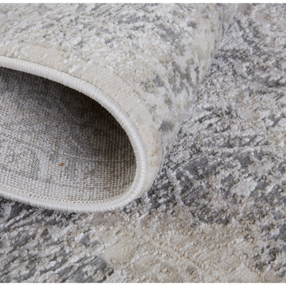 Prasad Rug - 3682F by Feizy in ivory, gray, black. Made from polypropylene, polyester in a unique style.