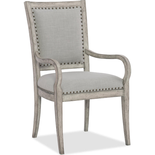Vitton Arm Chair (Set of 2) by Hooker Furniture in grey and mercantile white. Made from fabric in a traditional style.