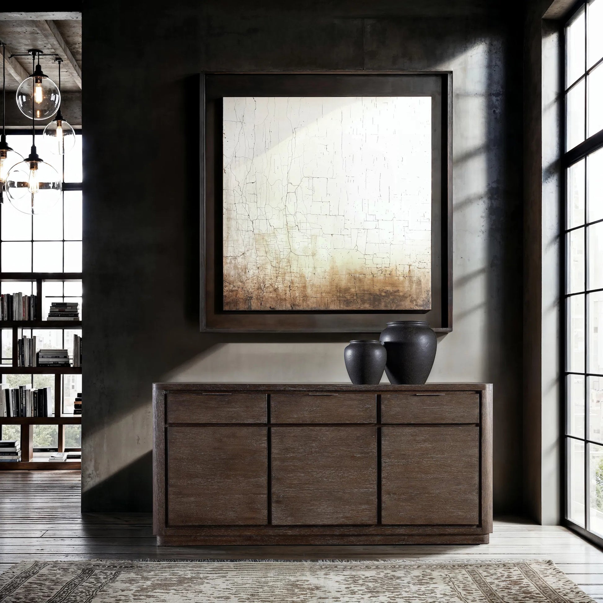 Outline Buffet by Bernhardt in cassel. Made from wood in a transitional style.