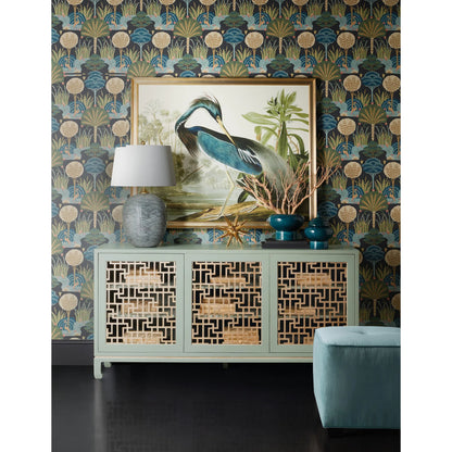 Commerce & Market Trellis Entertainment Credenza by Hooker Furniture in greens and light green, silver. Made from unique in a unique style.