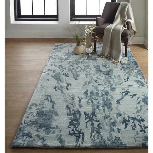 Dryden Transitional Rug - 8788F by Feizy in blue, green, silver. Made from viscose, wool in a unique style.