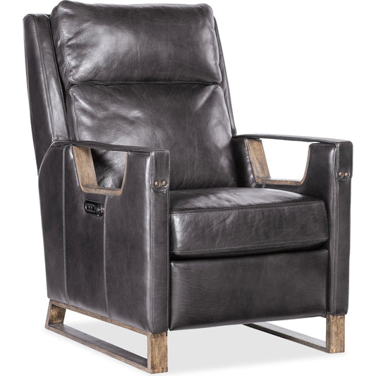 Relic Power Recliner with Power Headrest by Hooker Furniture in light wood. Made from unique in a unique style.