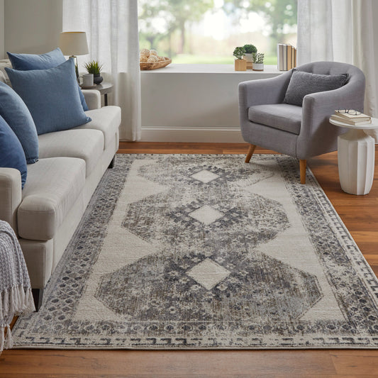 Kano Transitional Rug - 39LJF by Feizy in ivory, taupe, gray. Made from polypropylene, polyester in a unique style.