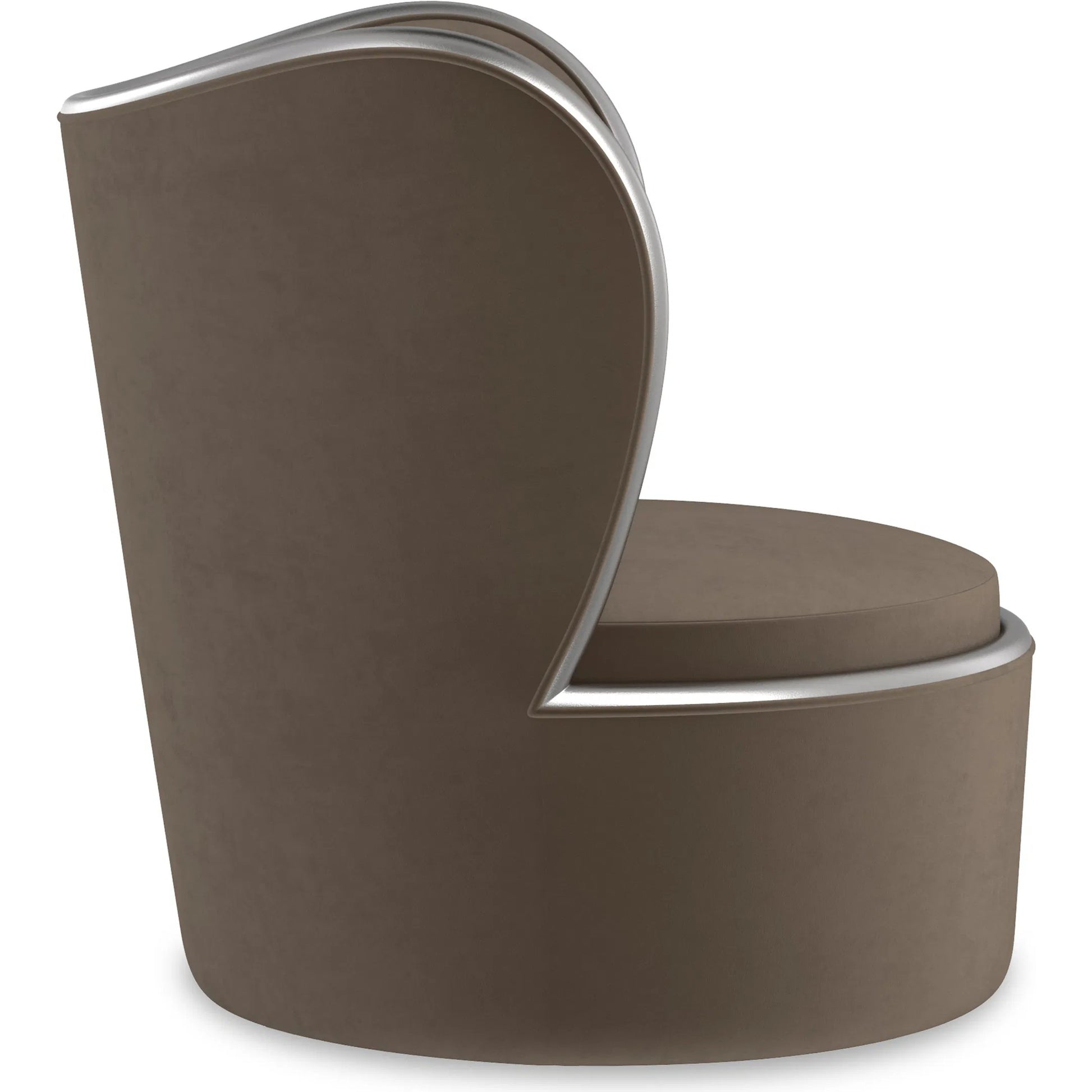 Mariposa Swivel Chair by Caracole in dark taupe and charcoal leaf. Made from birch in a modern style.