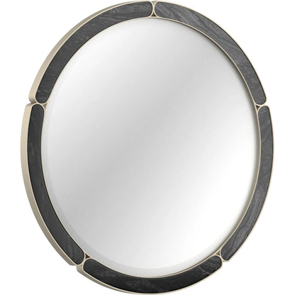 Cabochon Mirror by Caracole in whisper of gold. Made from metal, mirror, stone in a unique style.